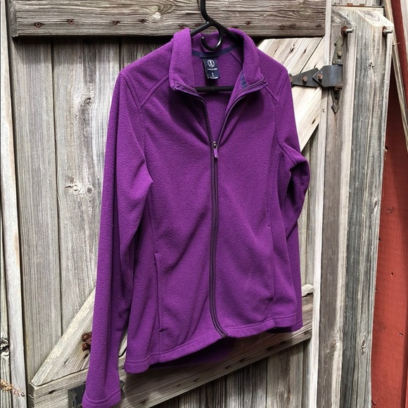 Lands end purple fleece jacket good  condition  S - Picture 2 of 5
